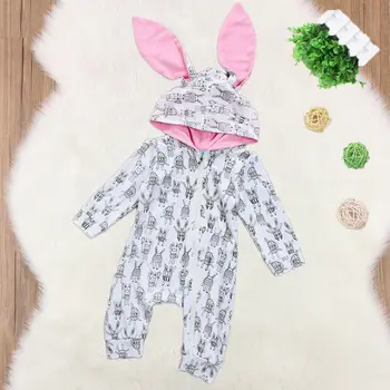 

Autumn WInter Clothes Newborn Baby Girls Boys Clothes Bunny Ears Romper Long Sleeve Jumpsuit Outfits Clothes 0-24 months