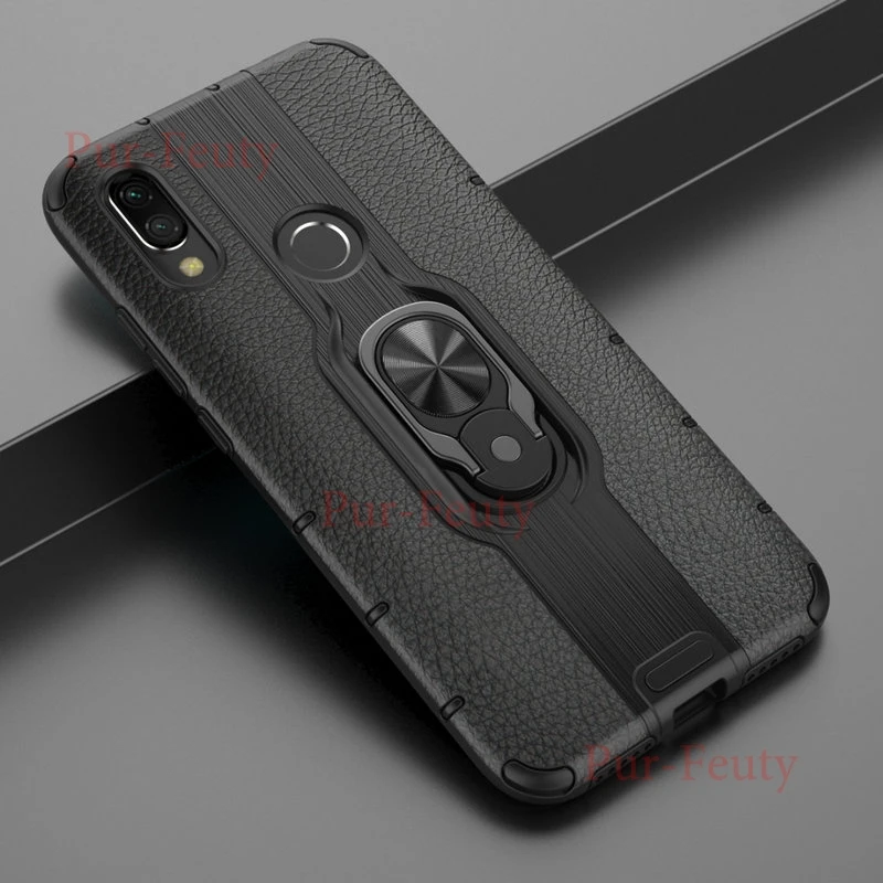 Чехол на Xiaomi Redmi 7 M1901F7E роскошный Броня Мягкий противоударный силиконовый бампер магнитное кольцо Броня чехол для Xiaomi Redmi 7