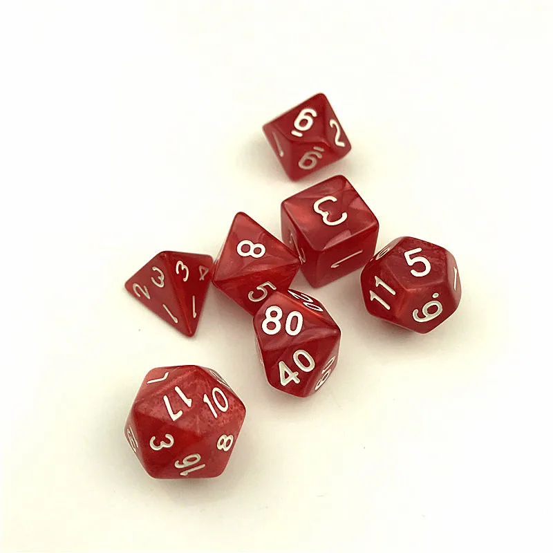 7 шт./компл. кости D4-D20 многосторонний игры в кости 9 видов цветов Настольный полиэдральный набор акриловых Пластик детский набор игрушек