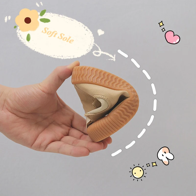 Children high-top canvas shoes baby with cotton warm soft bottom cute biscuit shoes spring & autumn boys girls school canvas 4