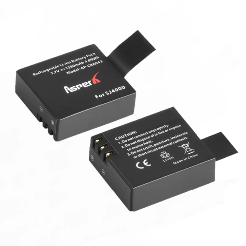 Batterie Pg1050 1350mah + Chargeur Led Pour Sjcam Sj4000 Sj5000 Sj6000