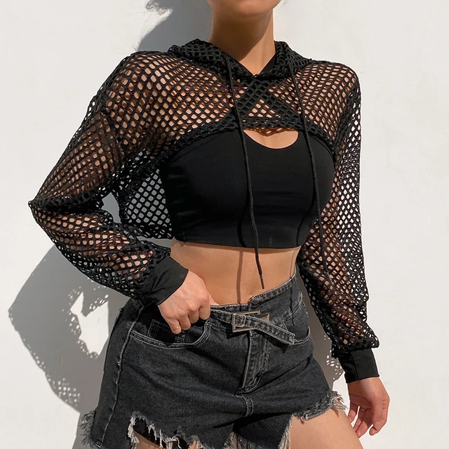 Sexy mesh shirt with smocked look