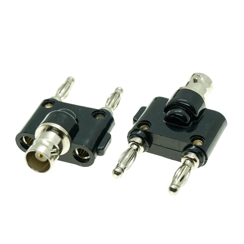 BNC Male Female to Two Dual 4mm Banana Male Female Jack Plug Coaxial Coax Jack Splitter Connector RF Adapter 50ohm