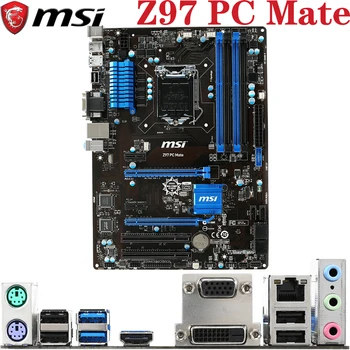 

MSI Z97 PC Mate LGA1150 For Intel Core i7/i5/i3/Pentium/Celeron DDR3 32GB HDMI DVI VGA LGA-1150 Z97 ATX Desktop PC Motherboard