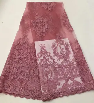 

2020 African Lace Fabric High quality Sequins with Embroidery Nigerian Lace Fabric For Women French Mesh Lace Fabric