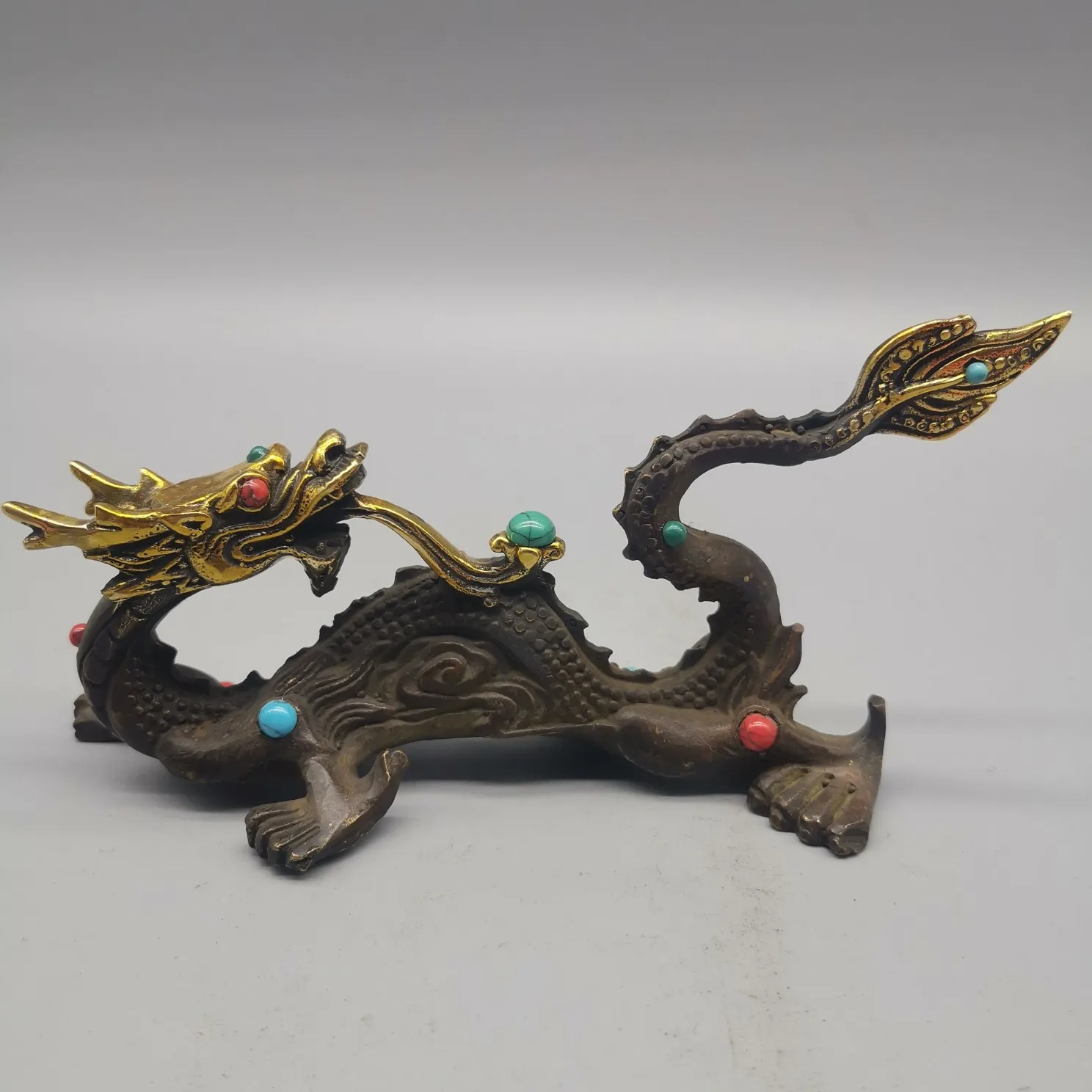 

Free Delivery China Elaboration Bronze Statue Dragon Pen Rack Metal Crafts Home Decoration