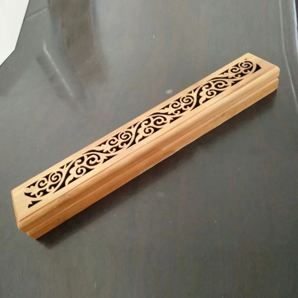1pcs Bamboo Wooden Incense Plate Incense Stick Holder Tower Tall Incense Burner Cone Storage Box 23cm 3.7cm home decoration (7)