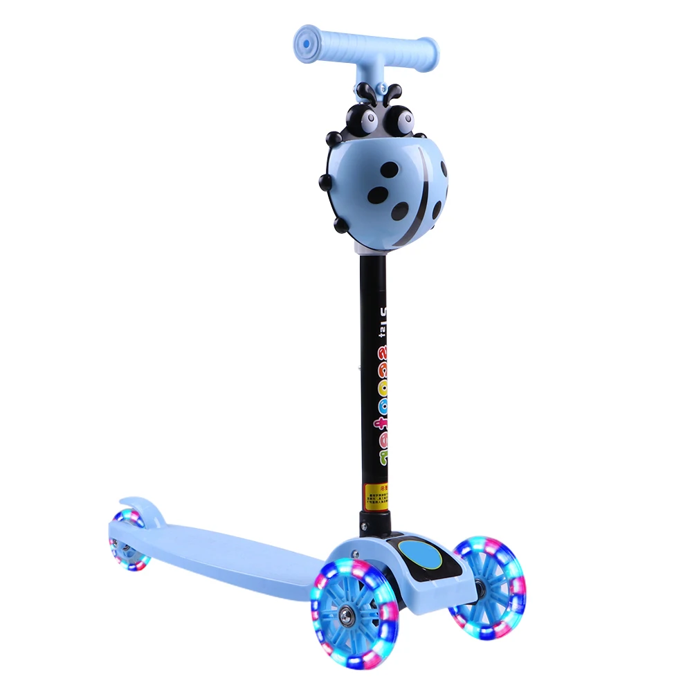 Los niños Scooter Kick empujar chico T Bar 3 LED rueda ajustable Scooters chico s Regalo de Cumpleaños divertido deporte juguete Scooter para trucos
