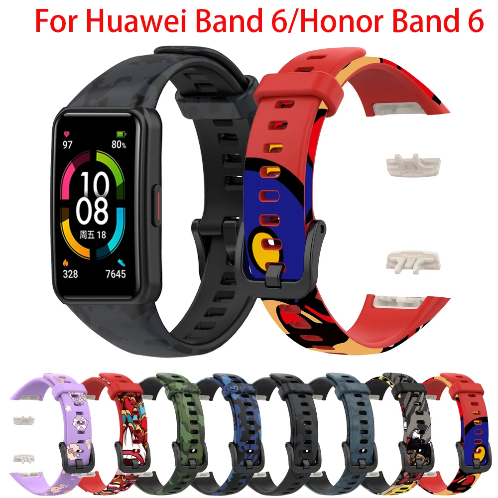 Ремешок сменный для смарт-браслета Huawei Band 6, мягкий силиконовый спортивный браслет для Honor Band 6 чехол для huawei band 7 6 силиконовый защитный чехол для смарт часов защитный чехол с краями для huawei honor band 6 защитная рамка