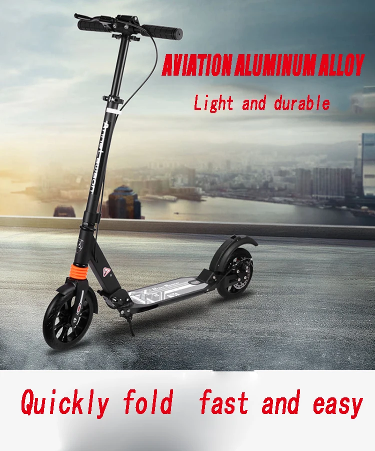 Big Wheel Scooter Youth Adult Scooter With Disc Brakes Double Shock Absorption, Foldable Commuter Scooter, Load 150Kg (Non-Electric) 19 Big Wheel Scooter Youth Adult Scooter With Disc Brakes Double Shock Absorption, Foldable Commuter Scooter, Load 150Kg (Non-Electric)