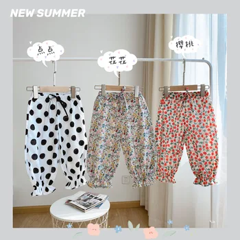 

2020 Hot Selling Baby Girls Dots Ruffles Pants Summer Kids Girls Pants 1-6 Years