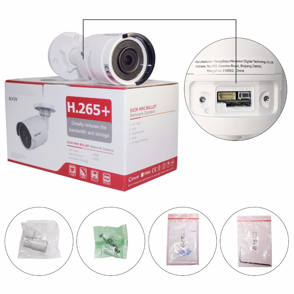 видеонаблюдение ip камера 4 мегапиксельную DS 2CD2042WD I POE 3DNR IP66 H.265 Поддерживаемый