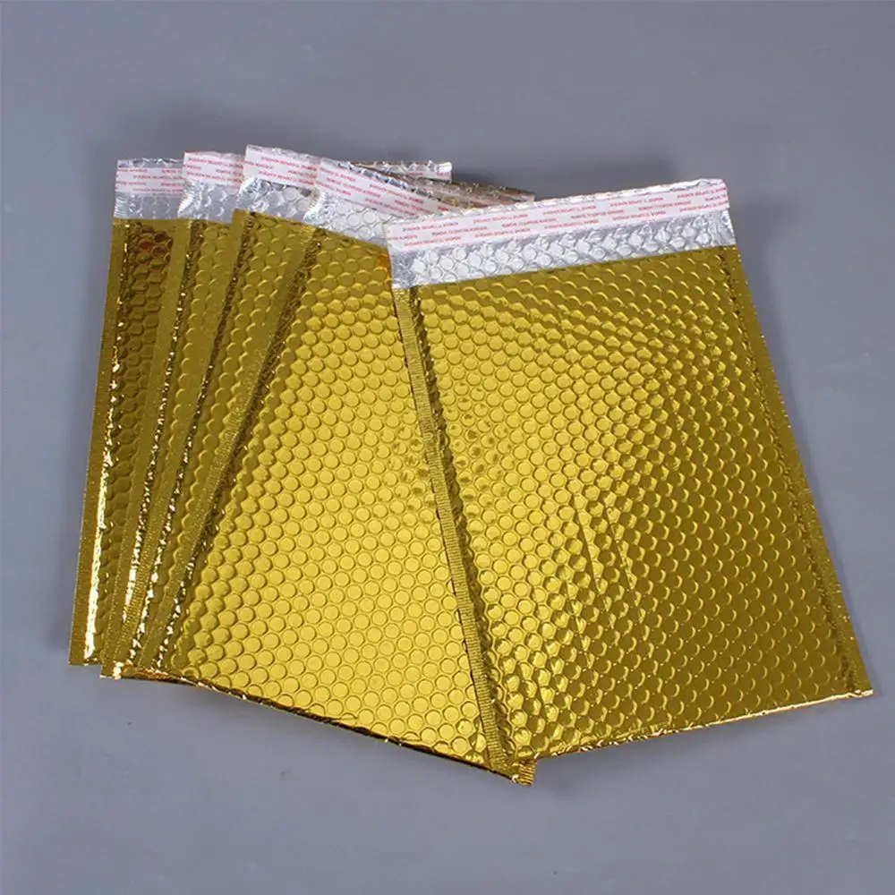 

10PCS Golden Thickened Bubble Bag Gold Foil Bubble Packaging Mailer For Gift Packing & Wedding Favor Bag & Mailing Envelopes
