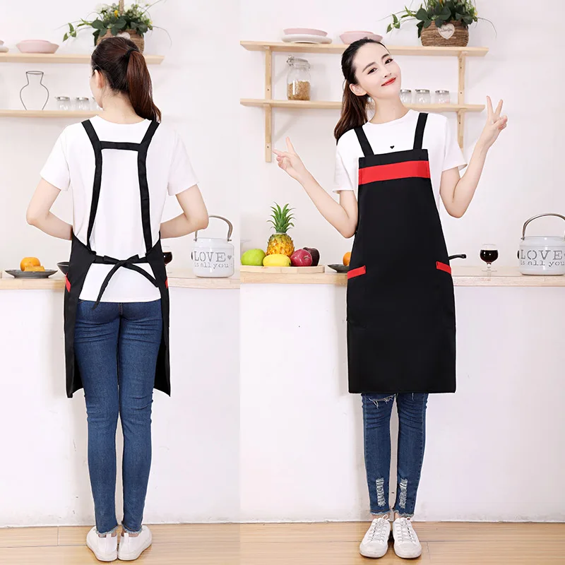 

Kitchen Cooking Apron For Woman Men Waterproof Oil Cooking Apron Chef Waiter Cafe Shop BBQ Hairdresser Aprons