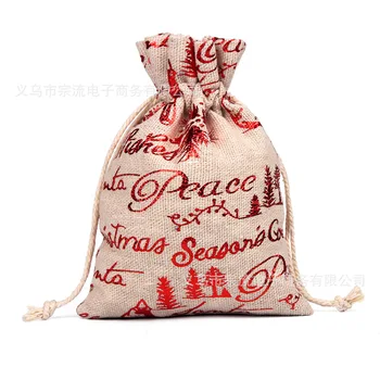 

drawstring bag Red peace bird bunches fashion Women printing small men Casual bags unisex Women's drawstring Cotton christmas