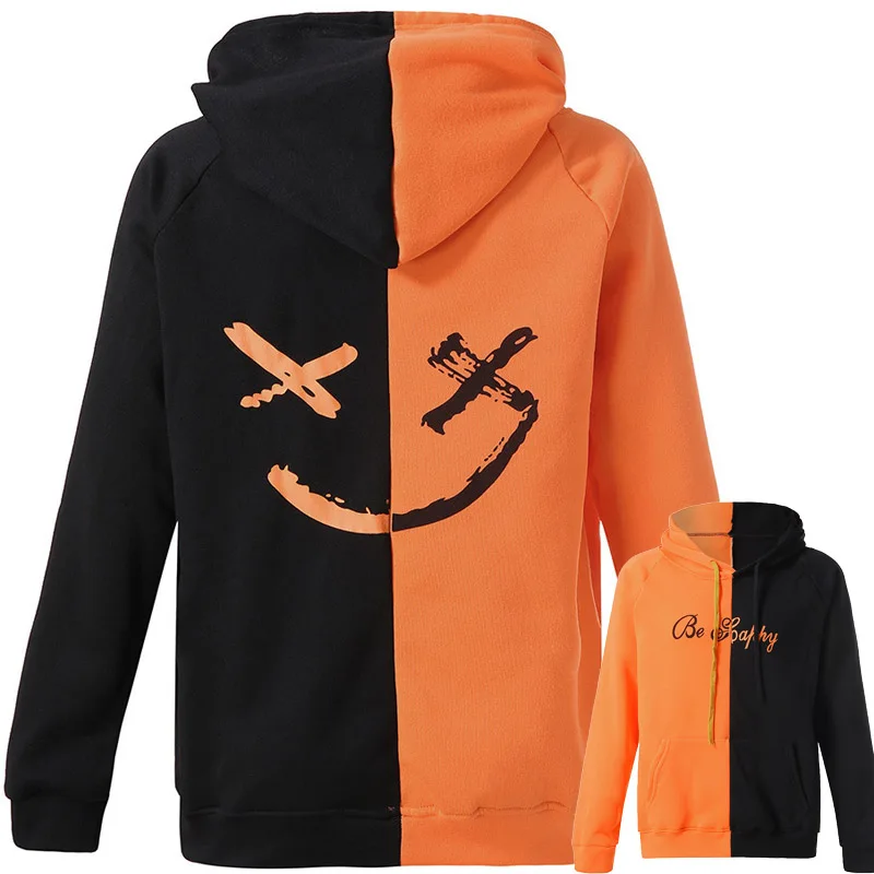 

Oversize Sweatshirt Brand Hoodie Men Smile Streetwear Patchwork Unisex Hoodie Sweatshirt Hoodies Men 2020 Pullover Hip Hop