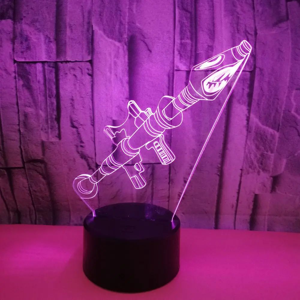 Креативная архитектура 3D лампа ракета 3D визуальная Маленькая ночная лампа USB пульт дистанционного управления Сенсорная цельная 3D Маленькая настольная лампа