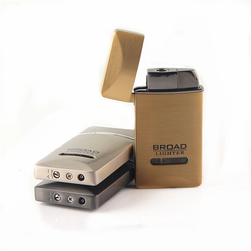 

Cigarette Accessories Square plating Windproof torch cigar lighter Simple fashion Butane gas metal lighters