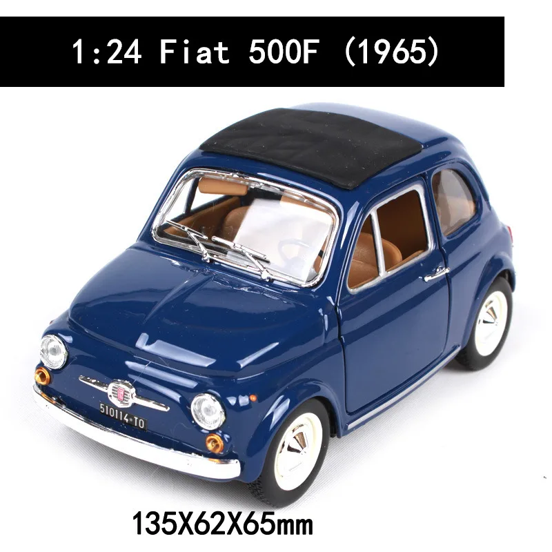 Bburago 1:24 1968 Fiat 500L модель автомобиля из сплава для украшения коллекции игрушек - Цвет: 1965