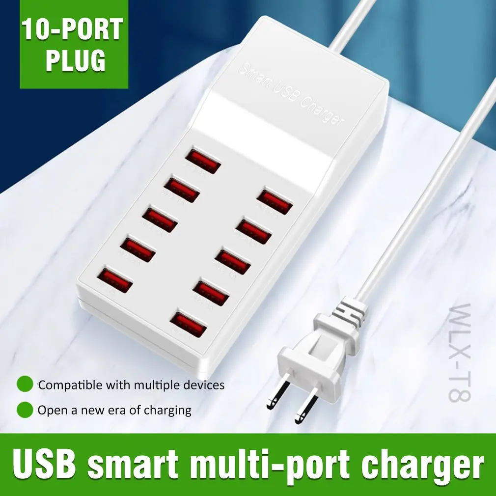 T8 мульти быстрое зарядное устройство USB зарядка несколько 10 USB телефон зарядная станция Универсальный usb-хаб Смарт зарядное устройство