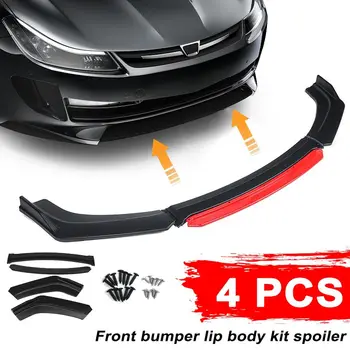 

4Pcs Universal Car Front Bumper Lip Splitter Lip Body Kit Spoiler Diffuser Guard Cover Trim For BMW For Benz For Audi For VW