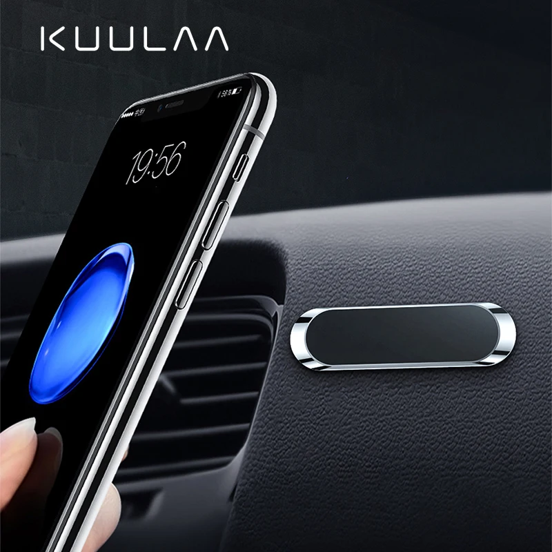 KUULAA мини полоса форма Магнитная автомобильная подставка для телефона для iPhone samsung Xiaomi настенный металлический магнит gps автомобильное крепление приборной панели