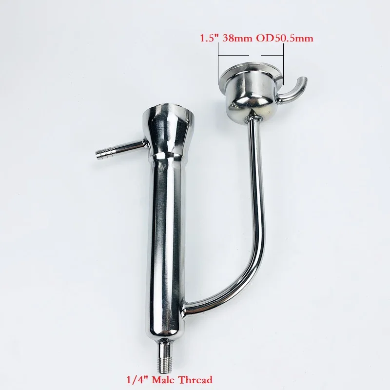Integral Tri-clamp Parrot Body Connection 1.5&quot(38mm) OD50.5 Wth 1/4&quot Male Thresd For Distillation Stainless Steel 304 |