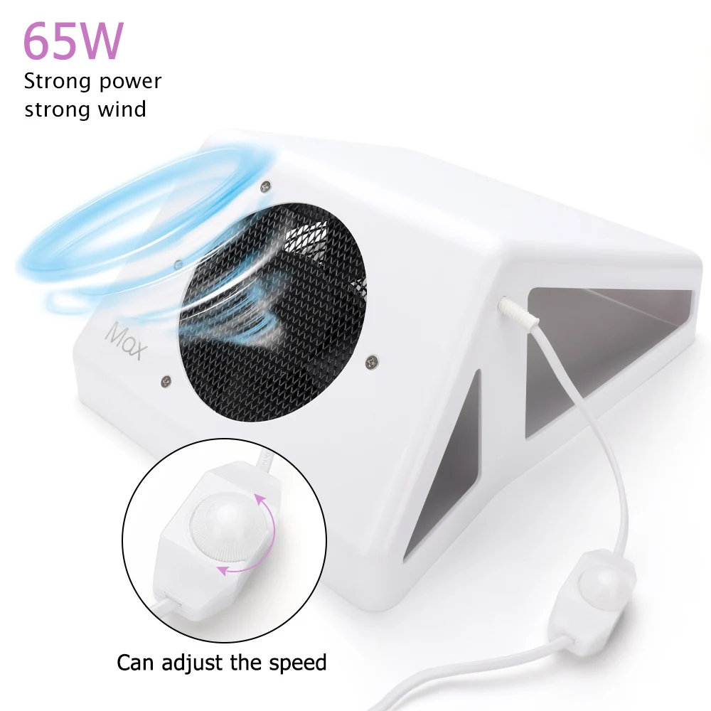 

65W Strong Nail Vacuum Cleaner Adjustable Speed Vacuum Nail Dust Collector Manicure Tool Nail Art Equipment Nail Salon Machine