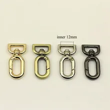 

5pcs 12mm Spring Circle Square Tail Hang Buckle Metal Opening Ring Egg-shaped Clasp DIY Strap Hook Buckles Accessories