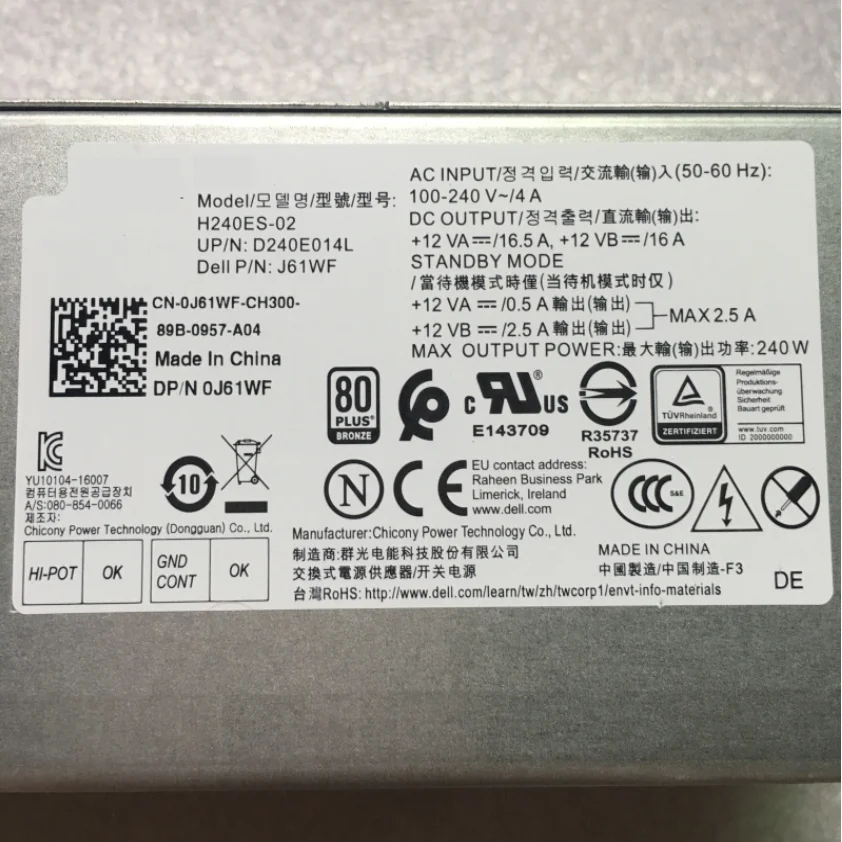 Fonte de Alimentação para Dell Fonte de Alimentação Nova Optiplex 3669 3650 5050 7050 B200as-00 6pin H240es-02 L240es-00 H360egm 3050 3470 3060 - Imagem 5
