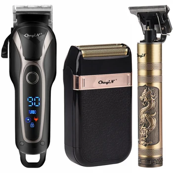 

Professional Barber Hair Clipper Rechargeable Electric T-Outliner Finish Cutting Machine Beard Trimmer Shaver Cordless Corded