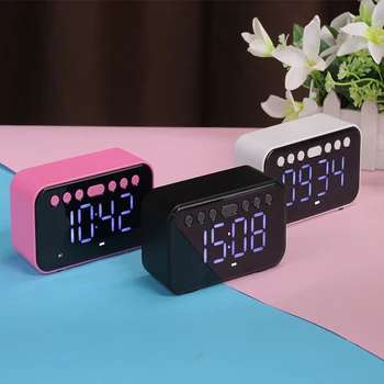 

2020 3 in 1 Digital Clock 4 Colors LED Table Clock Sound Control Desk Alarm Clock Show Time Temperature Date Luminous