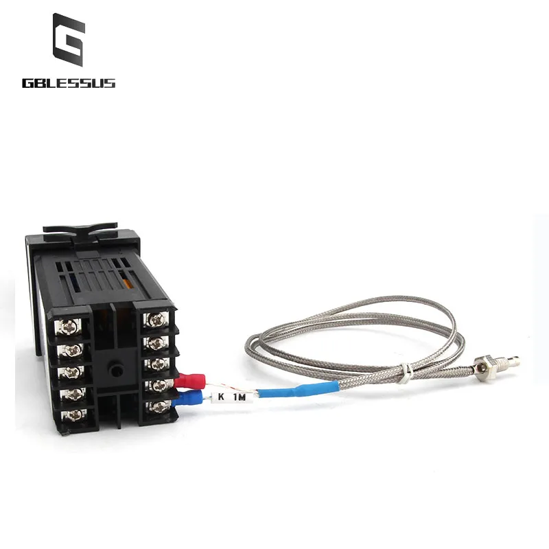 Temperature Sensor M6 Thermocouple Thread Type K/E 0-800℃ Shielded Probe Thermal Resistance 0.5/1/1.5/2/3/4/5M