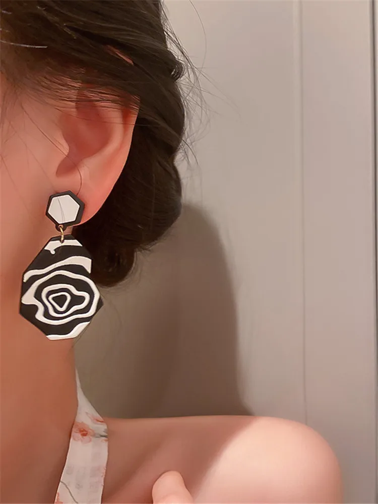 SHANGZHIHUA Acrylic Earrings For Women Trend Unusual Girl Jewelry Gift Accessories Acrylic Earrings
