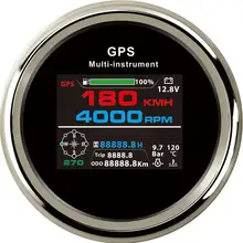 85mm cyfrowy miernik GPS 10 w 1 wielofunkcyjny LCD miernik prędkościomierza poziom paliwa RPM Gauge prasa do oleju woltomierz