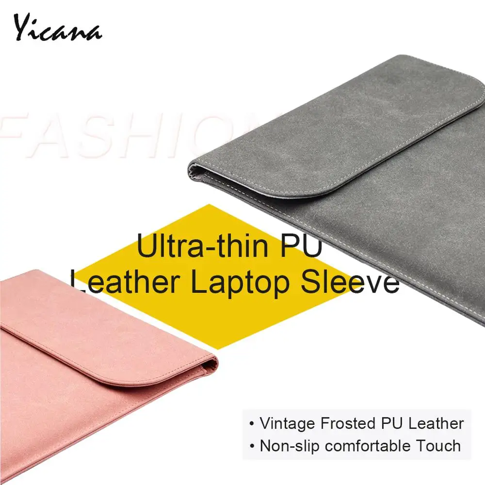 Yicana 11 12 13 14 15,6 16 чехол для ноутбука из искусственной кожи для Macbook Air retina Pro huawei Matebook Pro Surface UltrathinBook