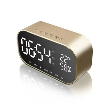 

Support Temperature LCD Display Clock FM Radio Wireless Bluetooth Speaker Stereo Subwoofer Music Player Electronic Alarm Clocks