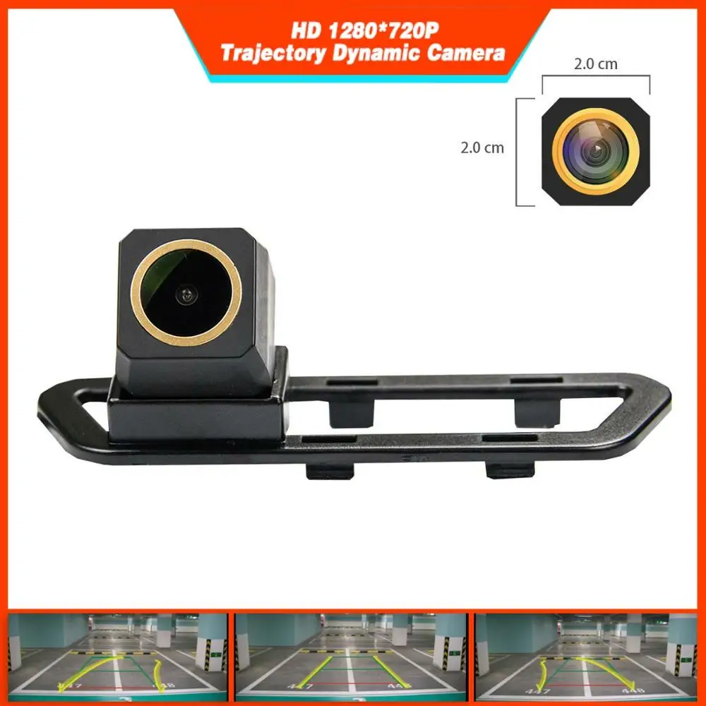 HD траектория динамическая парковочная линия для Nissan Tiida 2012-2015 Versa 1280x720p Золотая