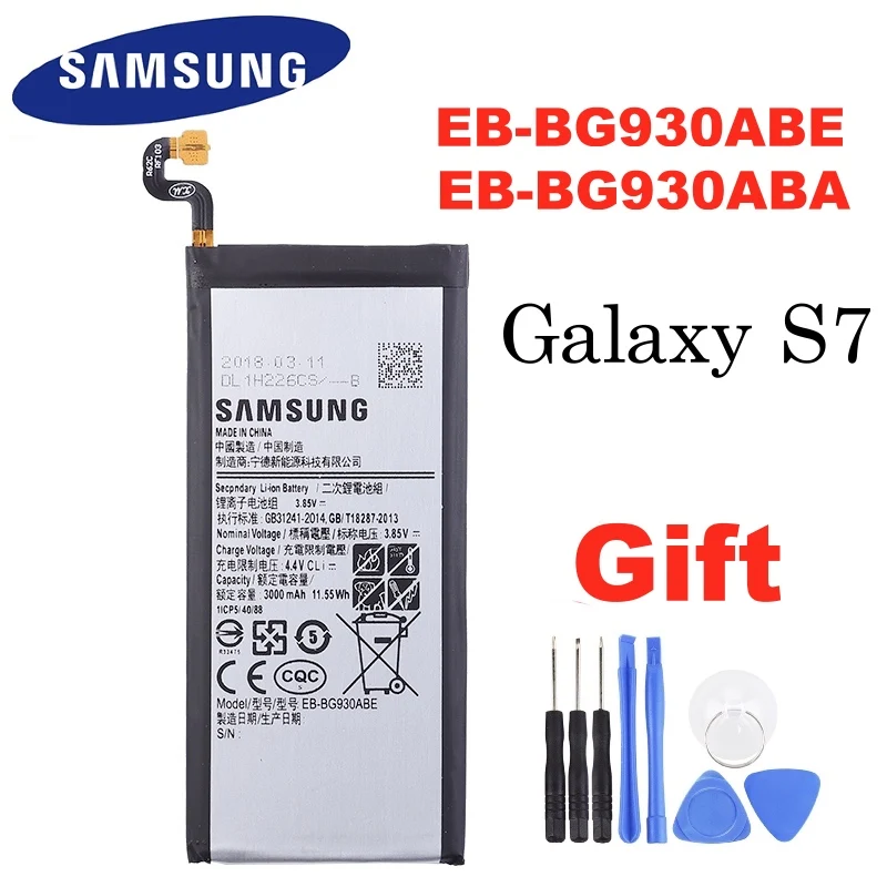 SAMSUNG Orginal EB BG930ABE BG930ABA аккумулятор 3000 мАч для GALAXY S7 SM G9300 G930F G930A/L/V G9308 G930L G930P +
