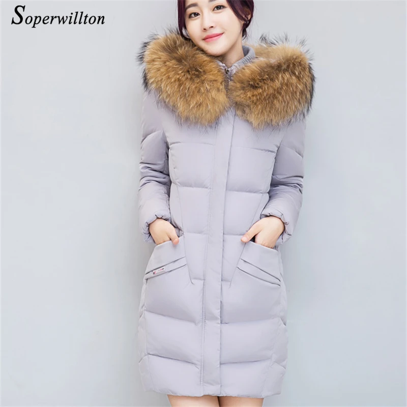 

2019 Winter Women Jackets Thick warm Large Raccoon Fur hooded Coat For Women Gray Pink Black Parkas with Real Fur Collar Lady
