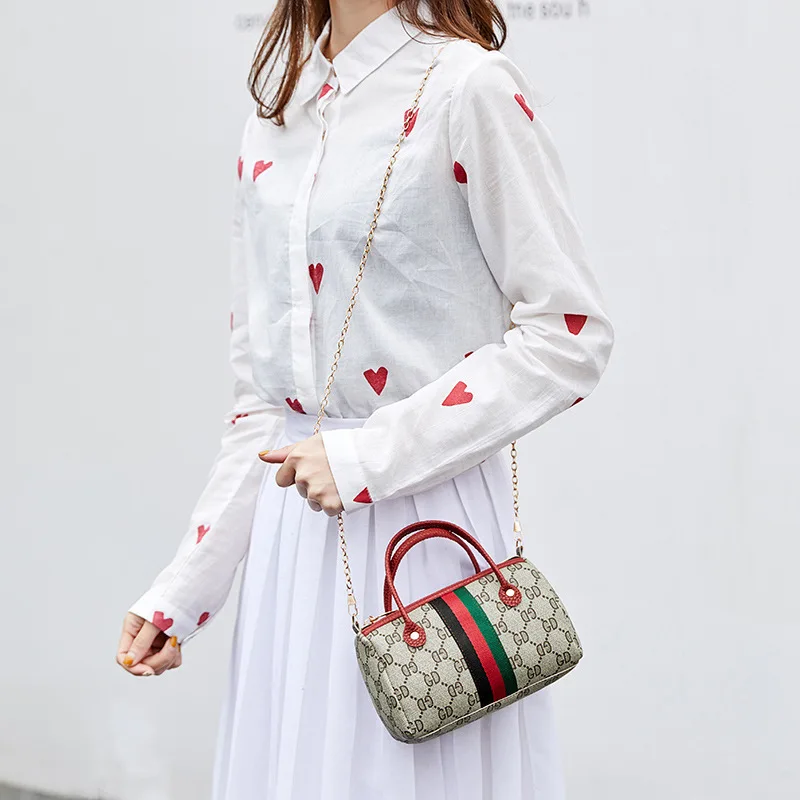 

Ribbon Hand Pillow WOMEN'S Bag 2019 New Style Chain Korean-style Printed Mobile Phone Crossbody Bag Mini Bag