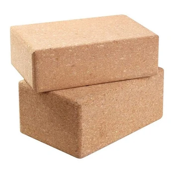 

Set of 2 High Density Cork Exercise Pilates Workout Fitness Gym Yoga Blocks