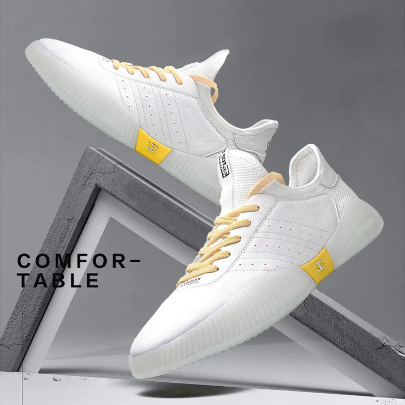 

Men's Shoes 2019 New Small White Shoes Men's Trendy Leather Baitao Leisure Shoes Breathable Plate Shoes