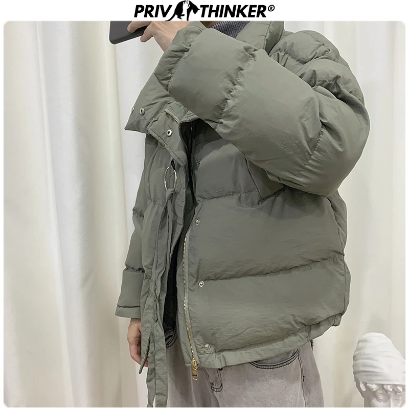 Privathinker модные теплые парки со стоячим воротником для мужчин и женщин верхняя одежда пальто корейские повседневные свободные куртки для бойфренда размера плюс 5XL