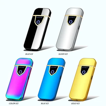 

1PC Zinc Alloy Electric USB Rechargable Flameless Lighter Windproof Rustproof Lighter with Smart Fingerprint Sensor