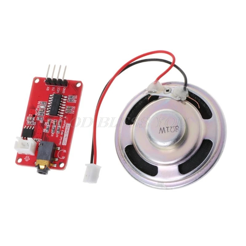 UART последовательный MP3 музыкальный плеер модуль с динамиком моноурал усилитель платы для Arduino