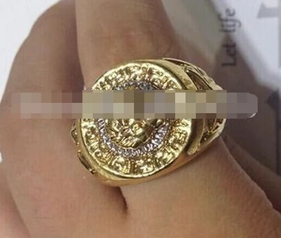 +++904 Men's 19mm Band Ring Cool Lion Eagle Star 18KGP Yellow Gold Plated Size 8 -12# | Украшения и аксессуары