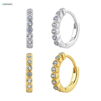 

Kikichicc 925 Sterling Silver 9.5mm Crystal CZ Blue Zircon Hoops Piercing Ohrringe Earring Jewelry 2020 Rock Punk Jewelry