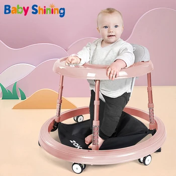 

Baby Shining Baby Walker Kid's Bicycle Folding 6-18M Baby Walkers Children Lear Walk Multi-Function Safety Children Bicycle