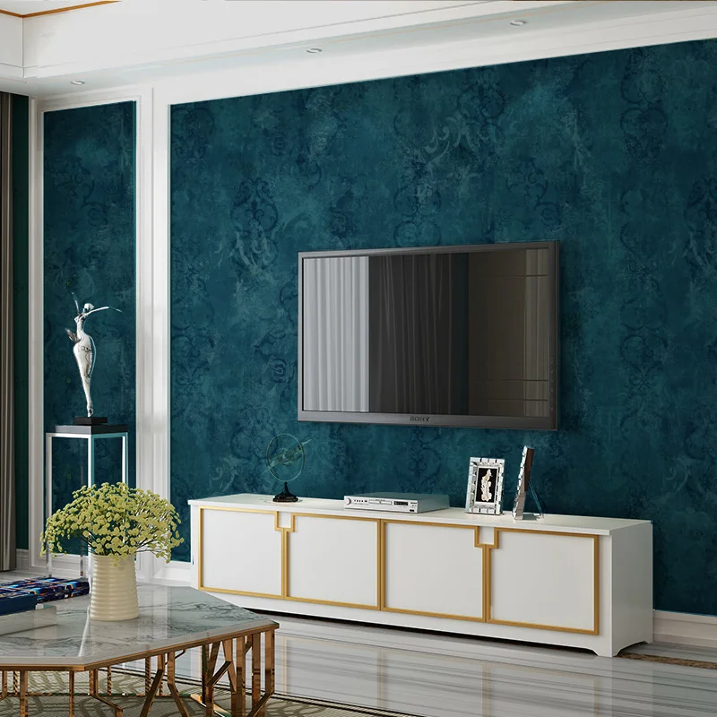 Деревенский винтажный Европейский цветок обои для стен павлин синий цемент серый рулон обоев для гостиной спальни стены